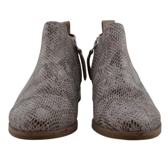 Snake Skin Suede Booties - Toms Women's Ankle Boots Zip - Stylish Stretch Design - Picture 3 of 10